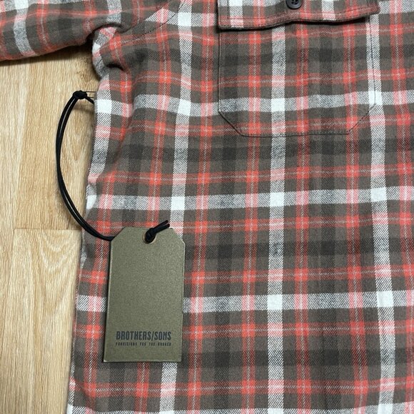 BROTHERS SONS FLANNEL SHIRT PLAID LUMBERJACK OUTDOOR AUTUMN FALL WARM MENS L NEW - Picture 7 of 11